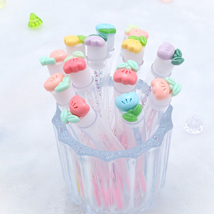 Cross-Border New Cartoon Tube Eyelash Brush Tulip Crystal Eyelash Brush Tube Portable Dustproof Eyelash Brush