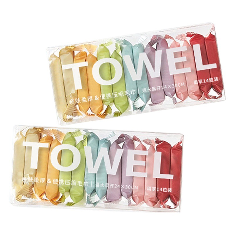 Toalla desechable compresa Toalla de cara engrosada extra grande de algodón Toalla de baño viajes limpieza embalaje independiente Toalla de cara portátil