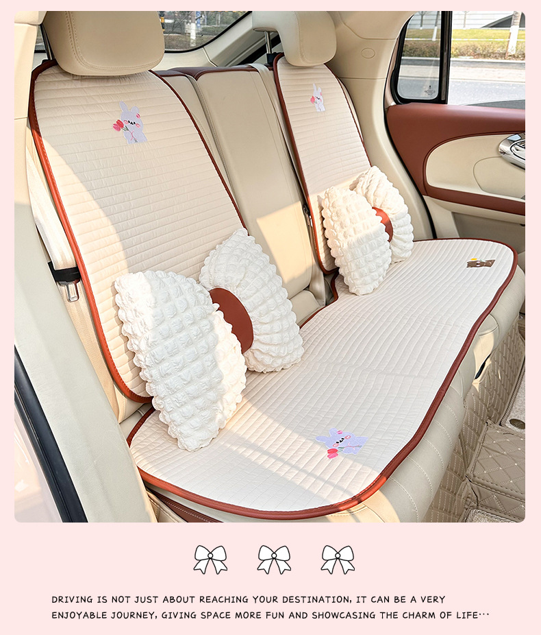 Four Seasons General Motors Seat Cushion Premium Carto Bear Rabbit Fabric Car Seat Cushion Girls Cute Car Seat Cushion