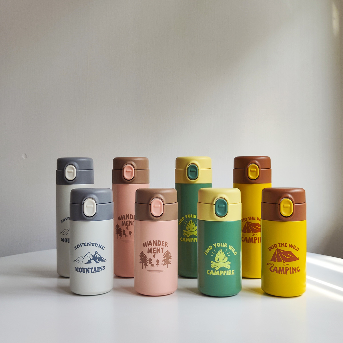 Mini 316 de acero inoxidable que acampa taza de vacío portátil para adultos al aire libre rebote taza de beber recta con cerradura de regalo