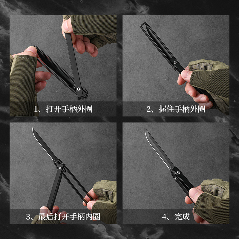 Mechanical Folding Fruit Knife, Window Survival Knife, Outdoor Small Knife, Creative Rotating Knife, Stainless Steel Knife, Gift Knife