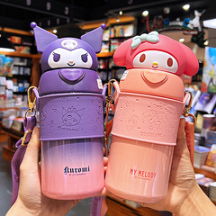 三麗鷗兒童保溫杯316不鏽鋼女生高顏值吸管杯學生上學便捷保溫壺