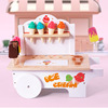 Wooden realistic family children's set for ice cream, toy, ice cream, Birthday gift