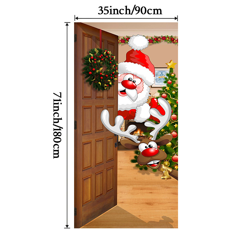 Lámparas de color de Navidad cubierta de tela decoración puerta de poliéster de alta densidad tela de fondo de Año Nuevo fiesta de puerta de entrada amueblado tapices