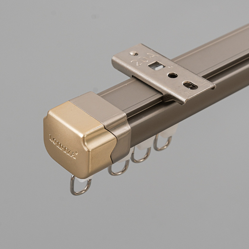 Riel recto silencioso engrosado, montaje superior, montaje lateral, ventana salediza monorraíl, doble vía cruzada, a prueba de fugas, riel de cortina de aleación de aluminio al por mayor