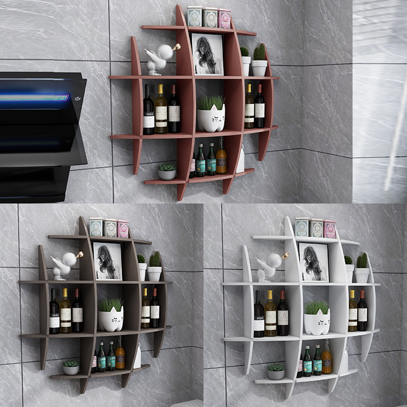 Estante de pared para cocina y sala de estar sin taladros, estante para libros y flores, panel decorativo.