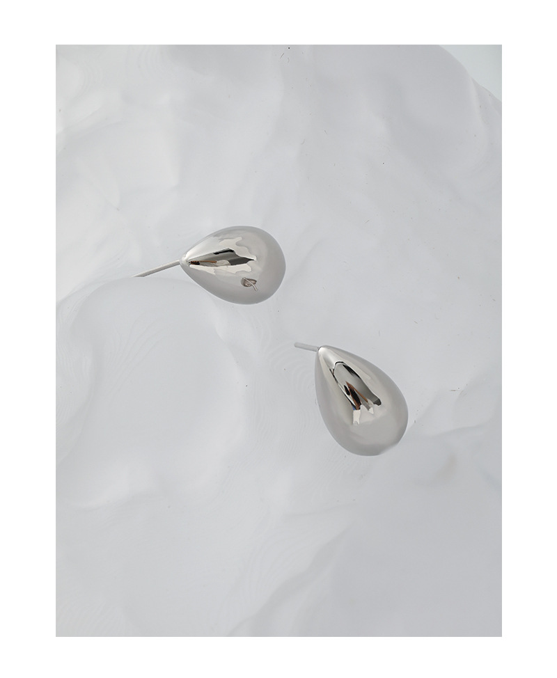 Fashion Style Plating Craft 1 Pair 925 Sterling Silver Water Droplets Earrings