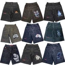 JNCO短裤Y2K嘻哈2023年原宿哥特式口袋宽松牛仔裤短裤男