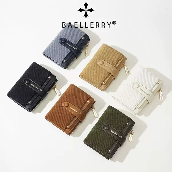 Baellerry New Corduroy Women's Short Wallet Multi-card Slot Zipper Coin Purse Cross-border wallet