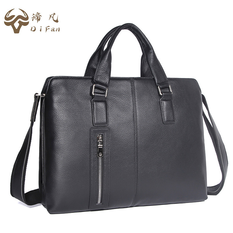 New leather men's briefcase business handbag cowhide computer bag file bag shoulder diagonal men's bag wholesale