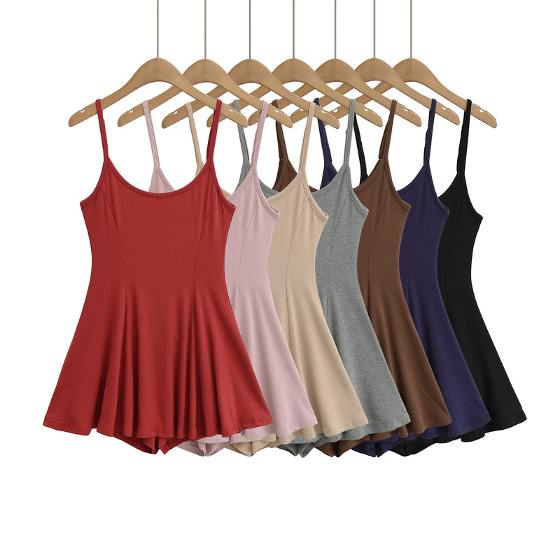 European and American Style Square Neck Suspender Dress for Women 2025 Summer Sexy Sexy Slimming Look Elastic High Waist Shorts Suit