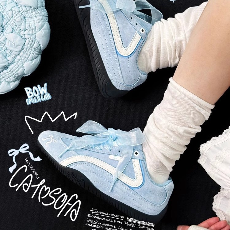Serie emoji-lab gato y sofá súper explosivo/primavera limitada azul glaciar zapatos de carreras de suela fina zapatos de entrenamiento alemanes de corte bajo