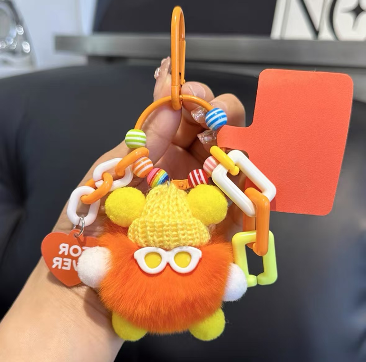 Muñeca monstruo de briquetas de dopamina colgante llavero de bricolaje lindo bolso de muñeca de felpa mochila colgante de teléfono móvil