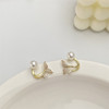 Small design earrings from pearl, 2022 collection, trend of season, light luxury style