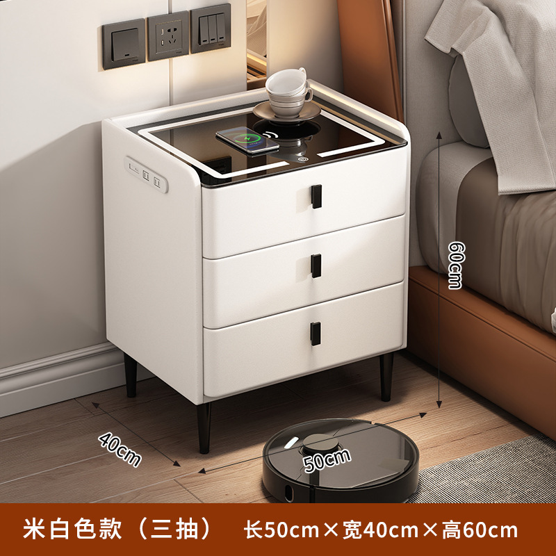 흰색 3-드로우 벨트 램프 + 무선 충전 + 플러그 인 USB