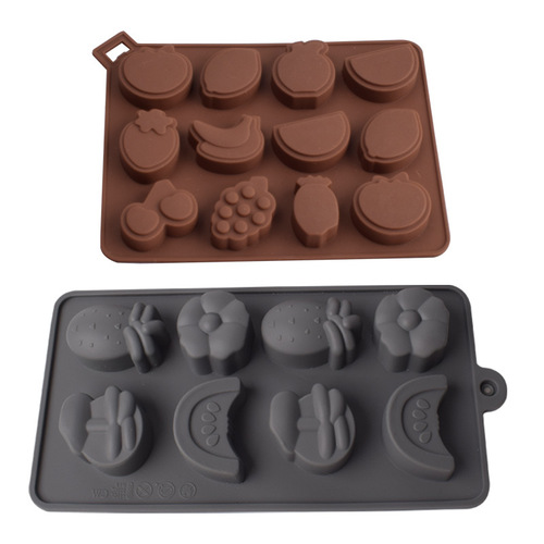 Silicone Cartoon Fruit Chocolate Pudding Mold Watermelon Pineapple Cake Baking Silicone Crystal Dropping Glue Mold 