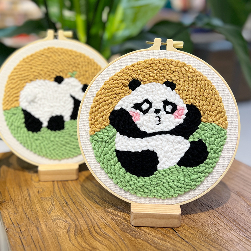 Lindo de dibujos animados poke bordado animal colgando pintura lu bordado hecho a mano material de bricolaje paquete sala de estar habitación de los niños colgando pintura frotando música