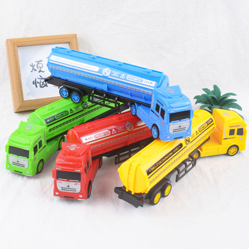 Juguetes para niños camión cisterna deslizante niño camión pesado semi-colgante modelo de transporte automóvil adornos regalos al por mayor
