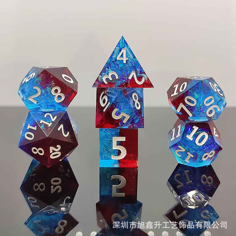 Resina de ángulo agudo DADOS COC corriendo grupo Cthulu DND Dragon y Dungeon juego de mesa TRPG poliédrico DADOS