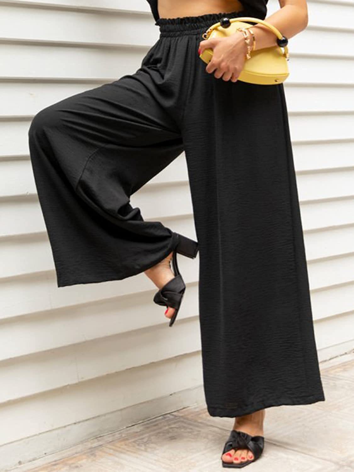 Women's Daily Simple Style Solid Color Ankle-length Pleated Wide Leg Pants display picture 4