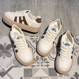 厚底阿甘鞋2023新款百搭运动网面透气三条杠小白鞋学生板鞋休闲女