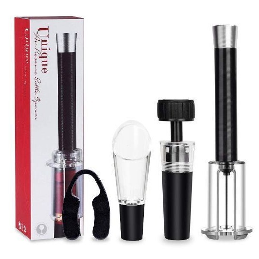 Traje de abridor de botellas de presión de aire transfronterizo cilindro de tubo de aluminio juego de vino de cuatro piezas traje de caja de regalo fabricante de abridor de botellas de vino