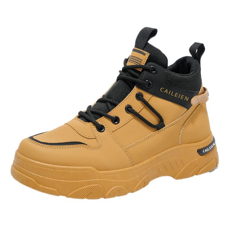 Zapatos masculinos de otoño, nuevas botas Martin de alta gama, tendencias masculinas, ropa de trabajo, zapatos de trabajo antideslizantes, botas cortas de ocio