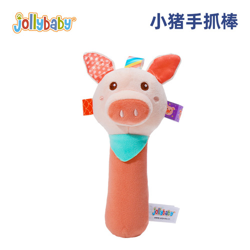 Jollybaby Baby Rattles Squeeze Toy Baby Rattles Animal Hand Grab Rattle Newborn Hand Grab Animal BB Stick