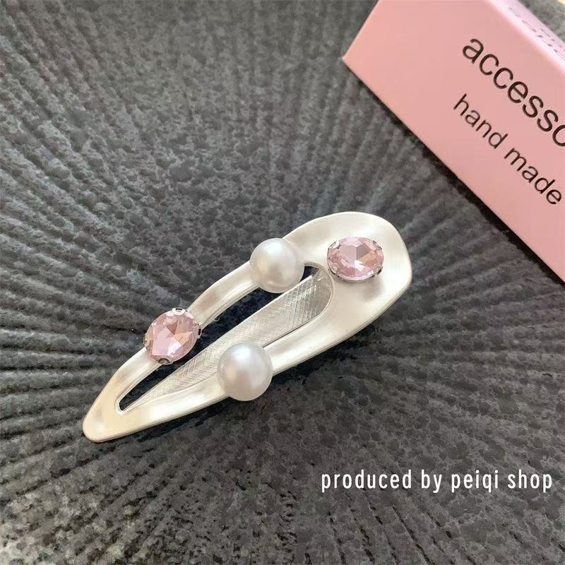 滴油水钻字母发夹女多巴胺抓夹侧边刘海夹轻奢高级感精致小众发夹|undefined