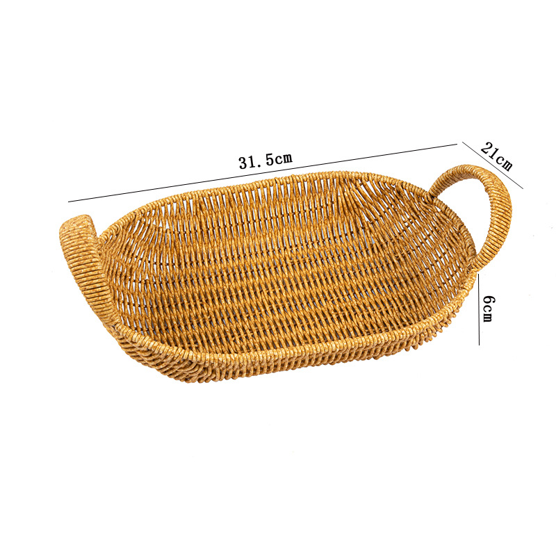 Handgeflochtener Korb im japanischen Stil aus Imitations-Rattan für Obstsnacks, Wohnzimmer-Couchtisch, Schreibtischaufbewahrung_voghion.com