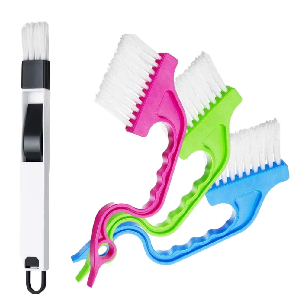 跨境热卖4件套手持隙清洁工具 窗轨道清洁刷 空调百叶窗清洁刷