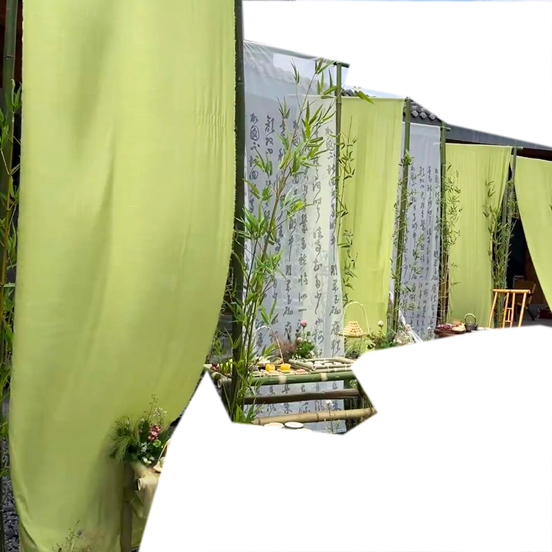 Cortina de estilo chino clásico, diseño de caligrafía y paisaje, ideal para interiores o fondos decorativos