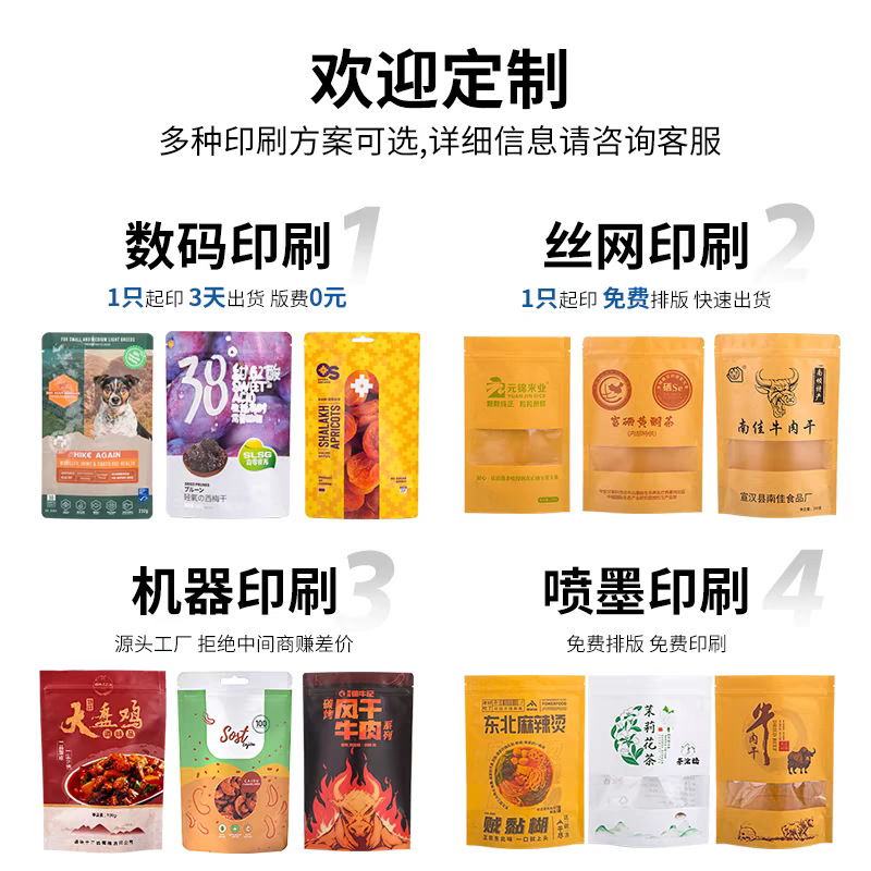 国境を越えた外国貿易スポット窓付きクラフト紙袋、自立式ジップロック袋、ドライフルーツ、茶葉、食品包装袋のカスタマイズ|undefined