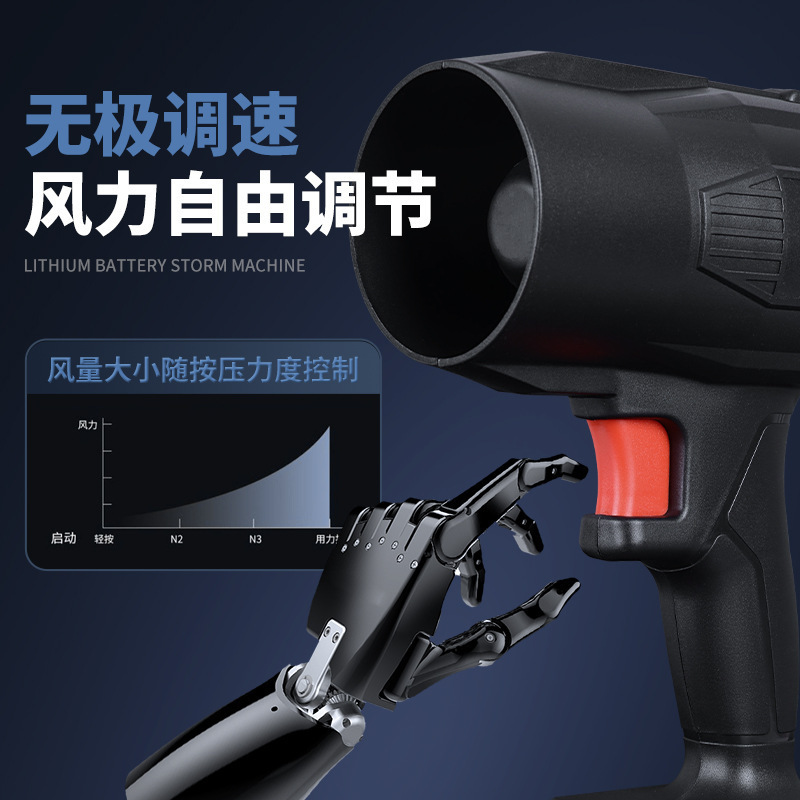 リチウム電気ストームファンハイパワーワイヤレス電動送風機強力な送風機暴力的なファン家庭用庭のほこり除去|undefined