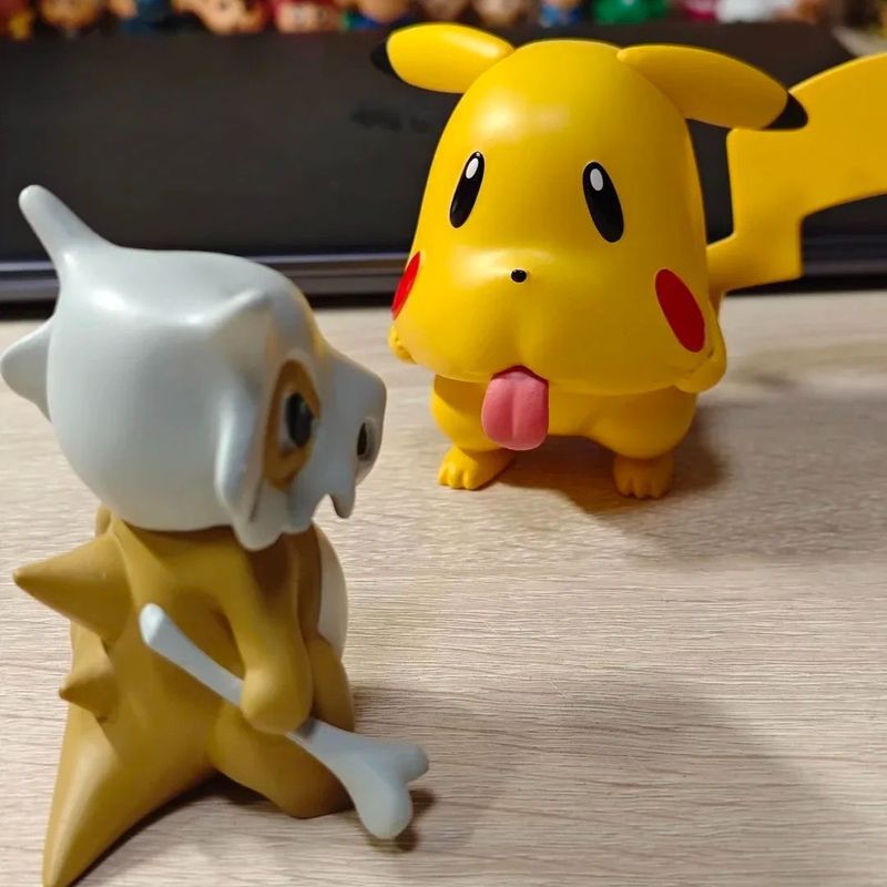 宠物精灵鬼脸电气鼠口袋妖怪手办Pikachu可爱摆件模型小卡拉好友|undefined