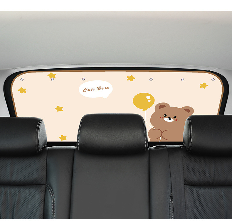 Car sun visor suction cup children's cute car sun protection and heat insulation rear window sunshade summer car supplies
