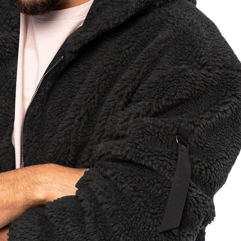 Men's Hooded Jacket Double Sided Arctic Velvet Warm Autumn Winter_voghion.com
