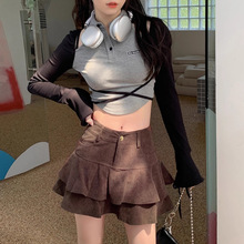 灯芯绒半身裙女秋冬2025新款韩版时尚高腰显瘦a字包臀短裙女潮