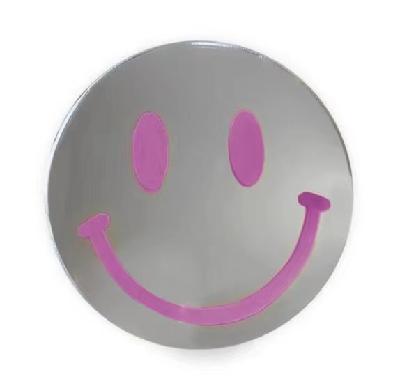 直径300mm亚克力镜片 室内装饰微笑镜片 丝印笑脸塑胶不易碎镜子