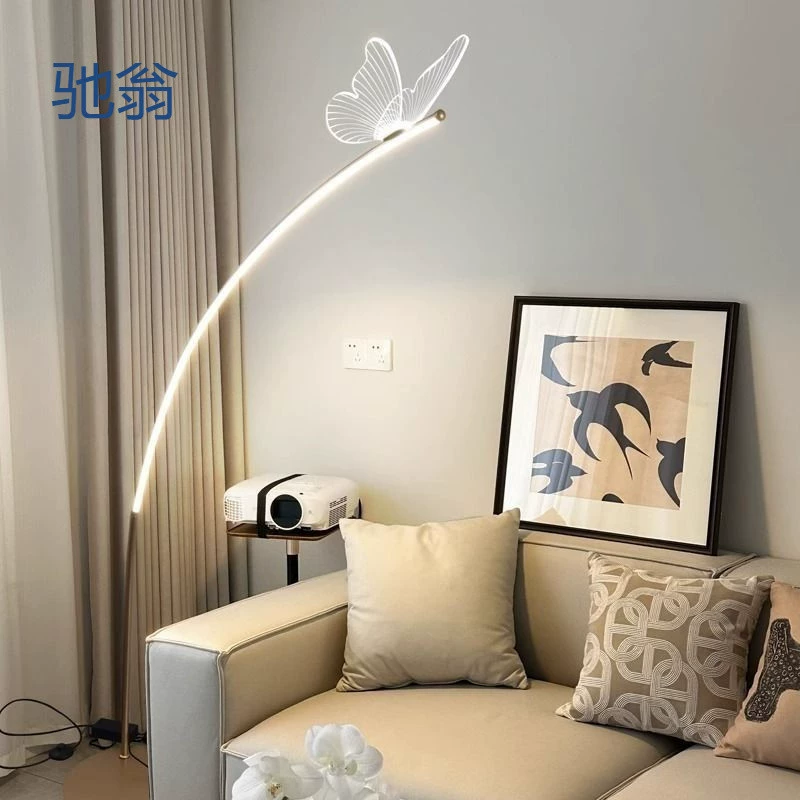 П Floor lamp for living room with butterfly, piano for fishing, creative learning lamp for bedroom, eyes protection