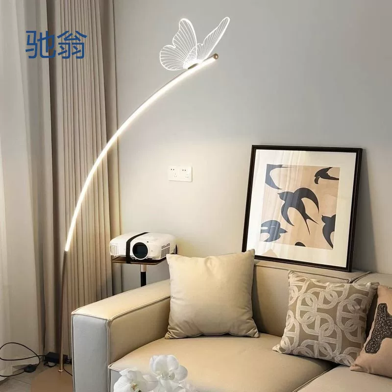 П Floor lamp for living room with butterfly, piano for fishing, creative learning lamp for bedroom, eyes protection