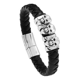 Men's fashionable woven bracelet hip-hop style, retro accessory, European style