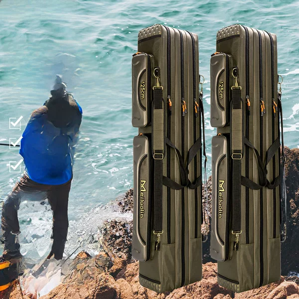 Oxford cloth multi-functional waterproof fishing rod bag large capacity thickened fishing gear bag fishing bag cross-border Outdoor Fishing Rod bag