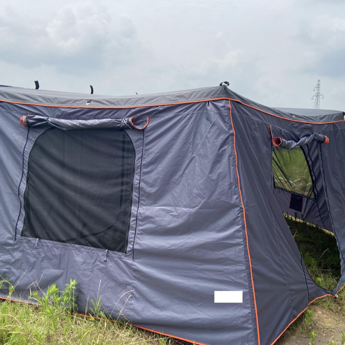 Car Roof Side Awning 180-Degree Fan-Shaped Pentagonal Automatic Outdoor Camping Car Roof Quick-Opening Side Awning