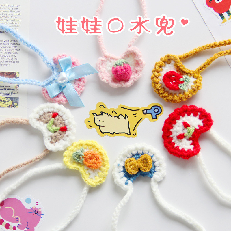Cotton Doll Saliva Towel 10/20cm Cute Bib Mini Accessories Hand-Knitted Baby Clothes Saliva Towel Decoration