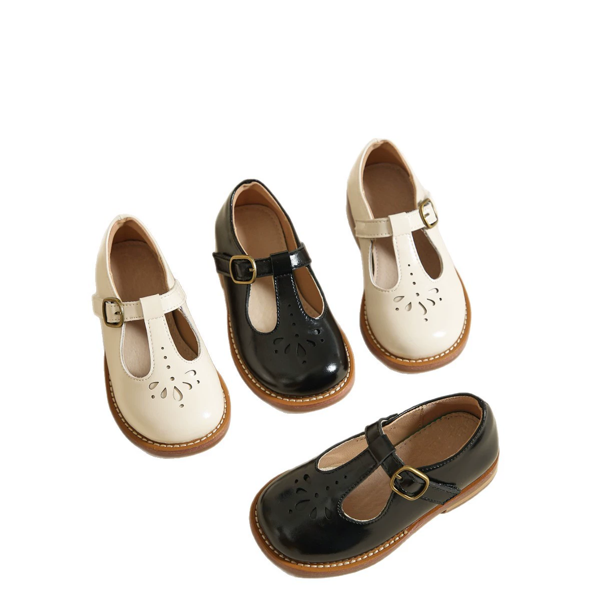 Children's shoes for leather shoes English style for princess, autumn, British style, genuine leather