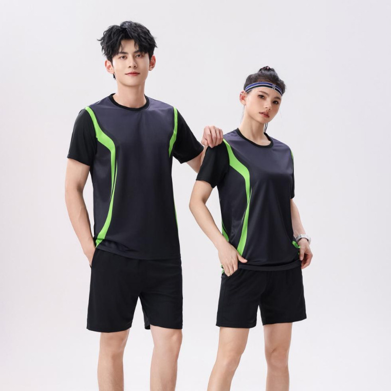 Quick-Drying Clothing Running Suit Men's and Women's Sports Short-Sleeved Suit Marathon Group Suit Breathable Competition Suit Printed Number