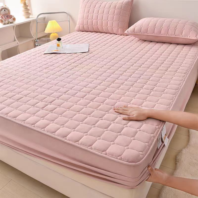 Quilted Cotton Bed Sheet, Single Piece, Thickened Dust-Proof Bed Cover, Mattress Protector