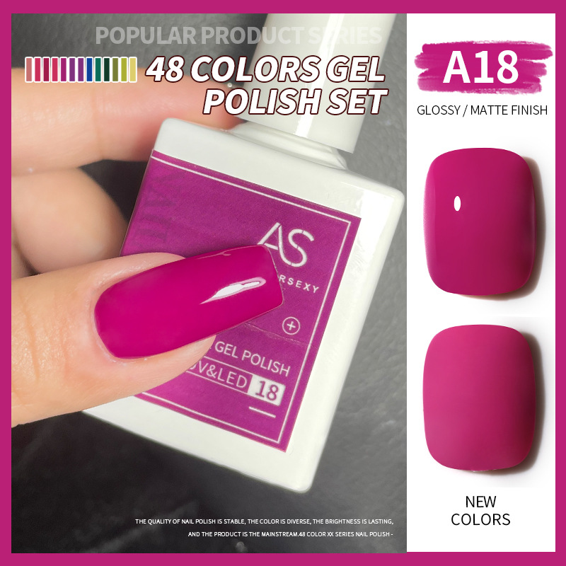 Una botella de pegamento de esmalte de uñas de un color 2022 nuevo verano popular 48-color Pequeño conjunto para el salón de uñas traje completo