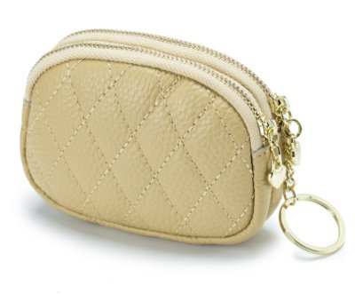 Bolso de cambio multifuncional lápiz labial llavero colgante bolsa de almacenamiento con cremallera doble bolsa de tarjetas de gran capacidad para mujeres